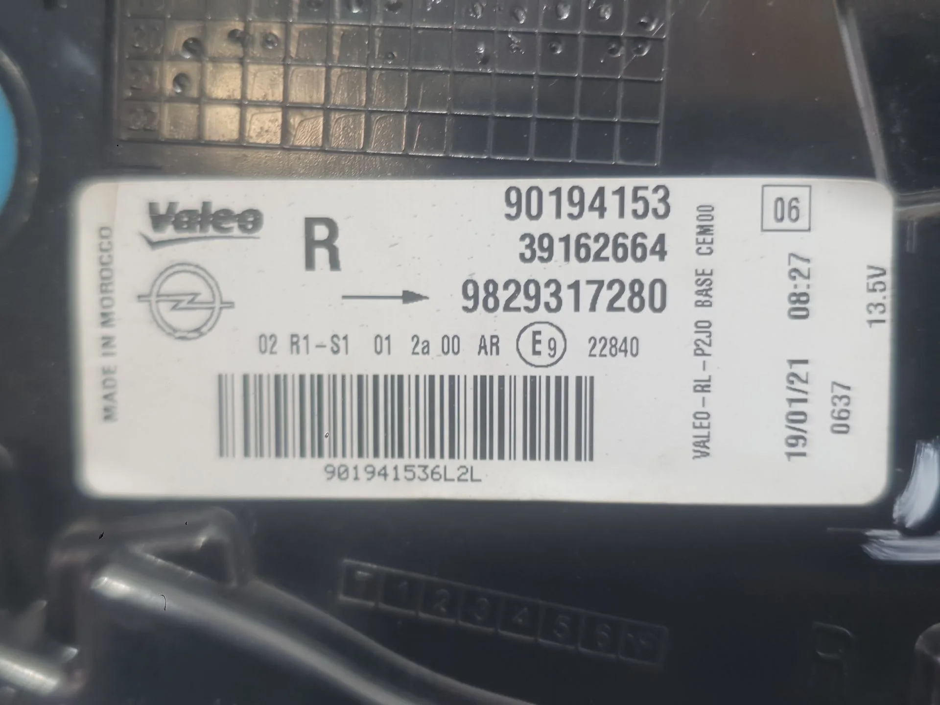 Piloto Trasero Derecho para Opel Corsa F (P2Jo)
