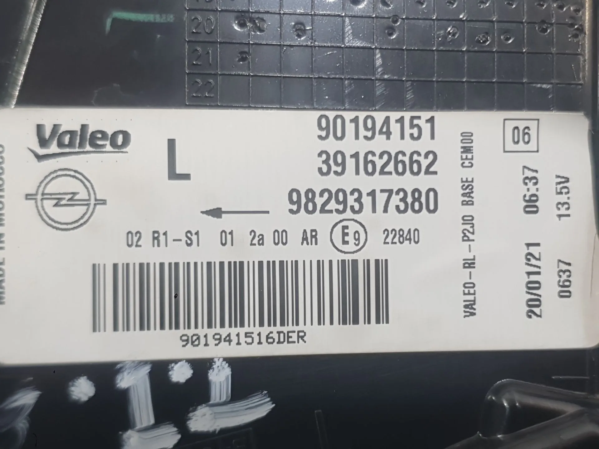 Piloto Trasero Izquierdo para Opel Corsa F (P2Jo)