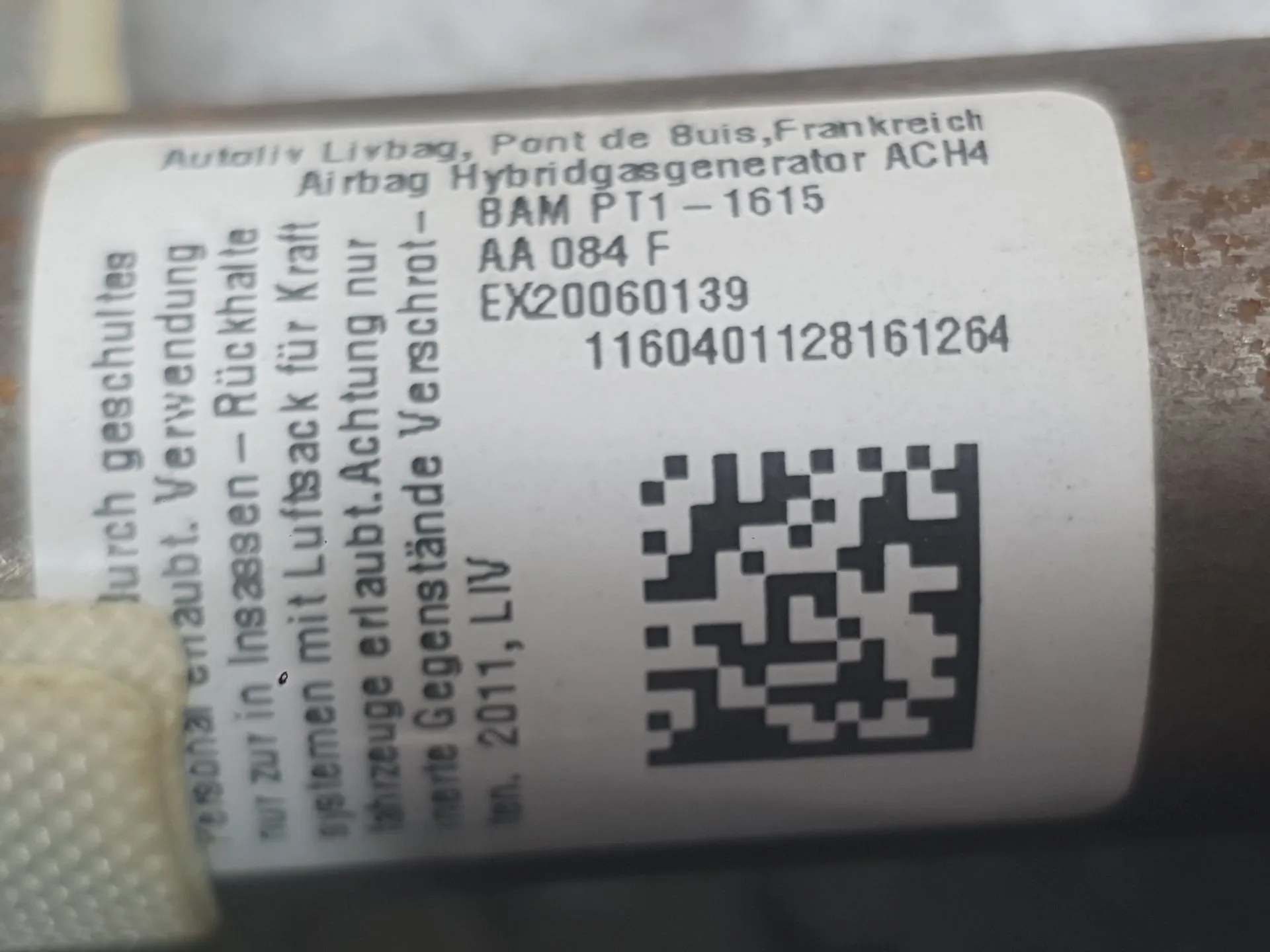 Airbag Cortina Delantero Derecho para Peugeot 508 I (8D_)