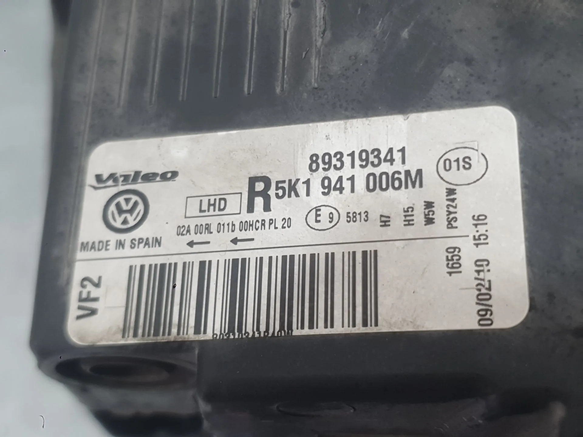 Faro Derecho para Volkswagen Golf Vi (5K1)