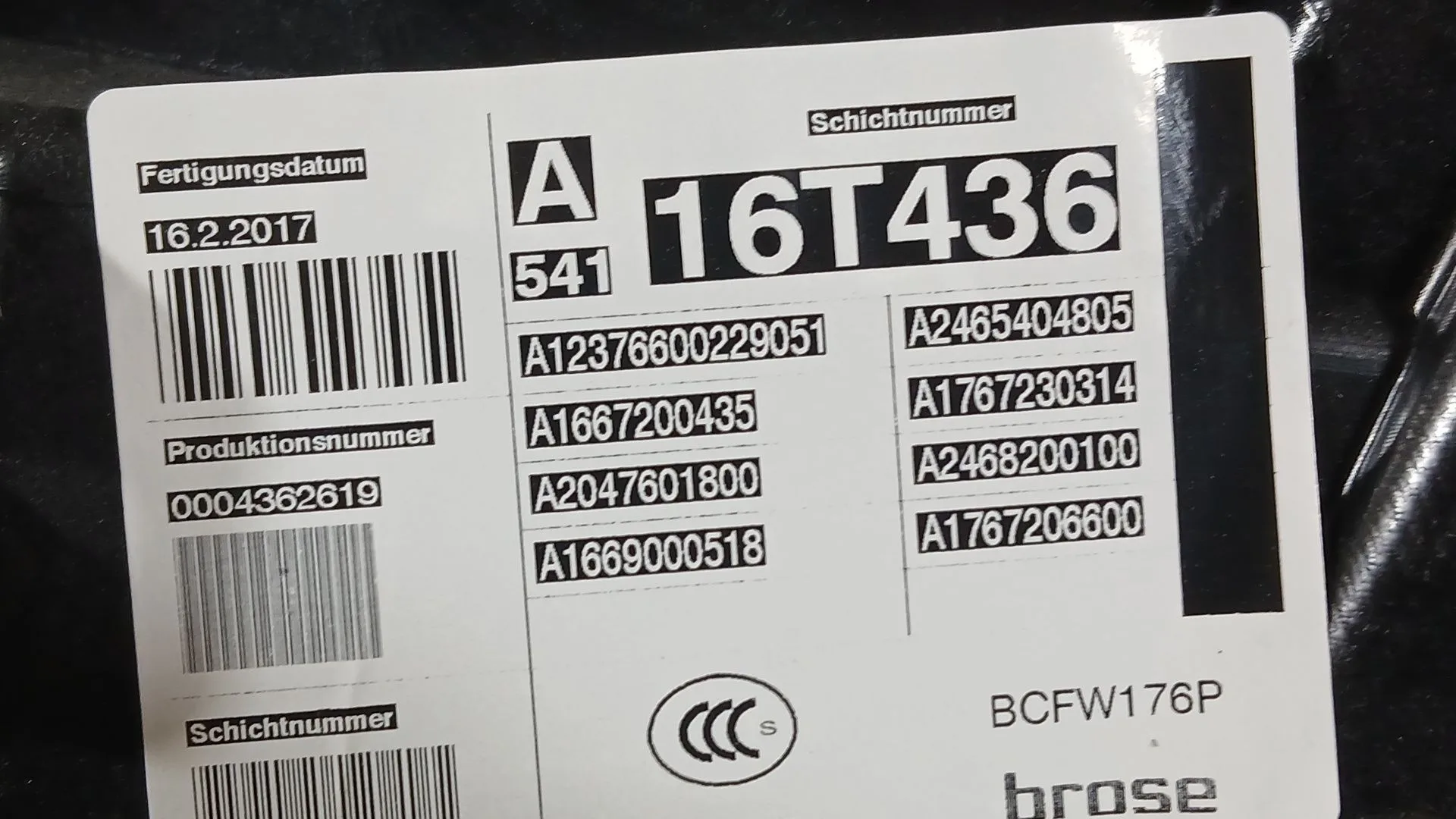 Elevalunas Delantero Derecho para Mercedes-Benz Clase A (W176)
