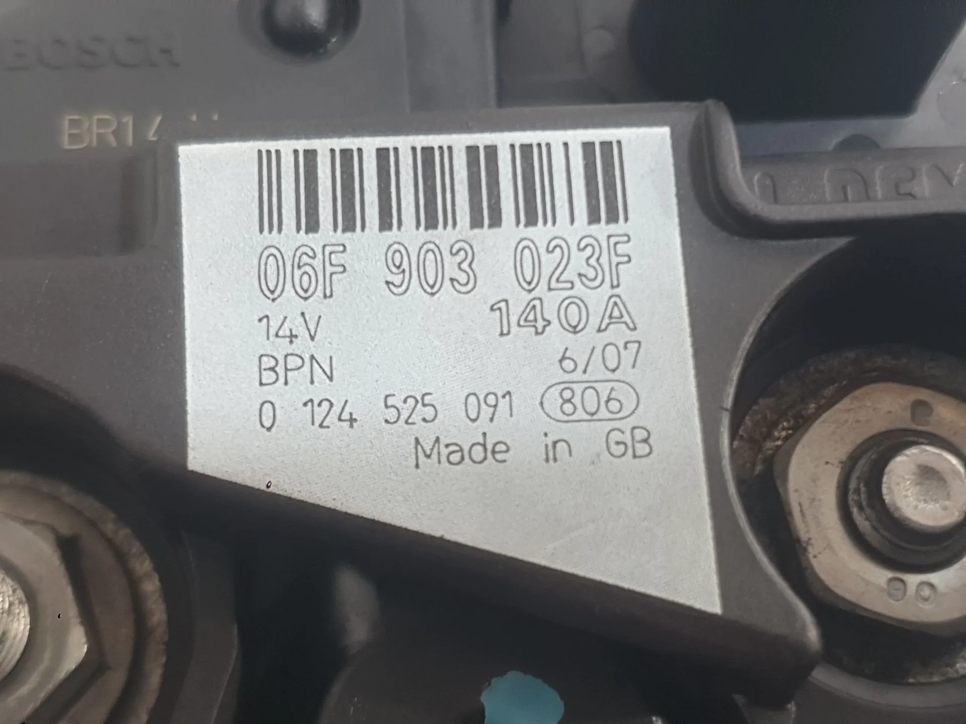 Alternador para Audi A3 Sportback (8Pa)