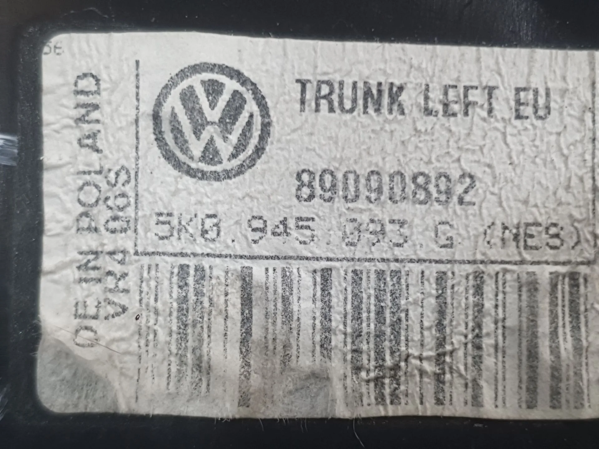 Piloto Trasero Izquierdo Interior para Volkswagen Golf Vi (5K1)