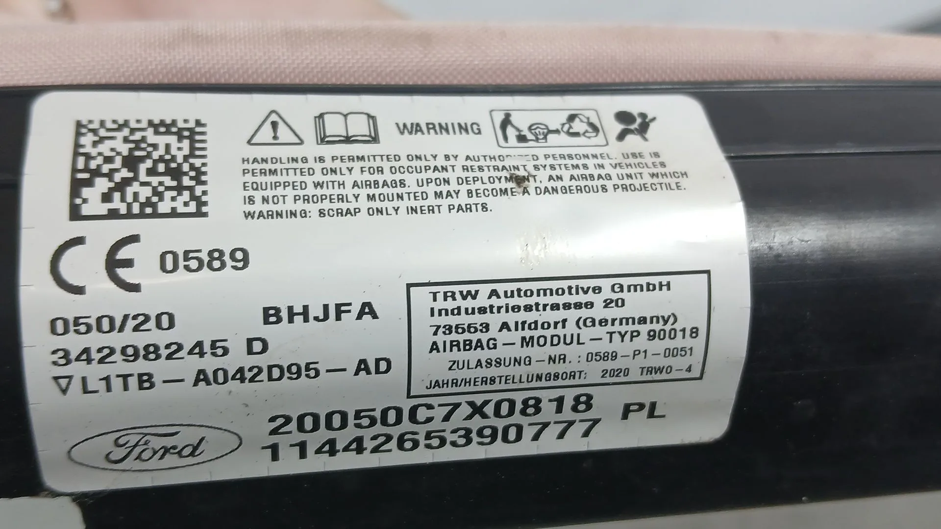 Airbag Cortina Delantero Izquierdo para Ford Puma (J2K, Cf7)