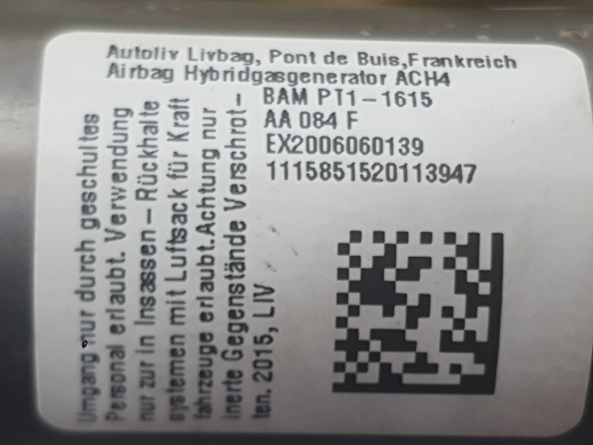 Airbag Cortina Delantero Derecho para Ford Focus Iii