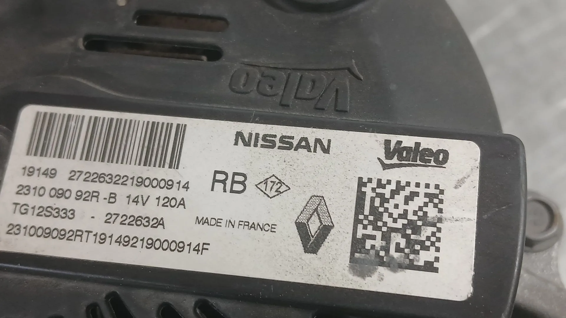 Alternador para Nissan Micra V (K14)