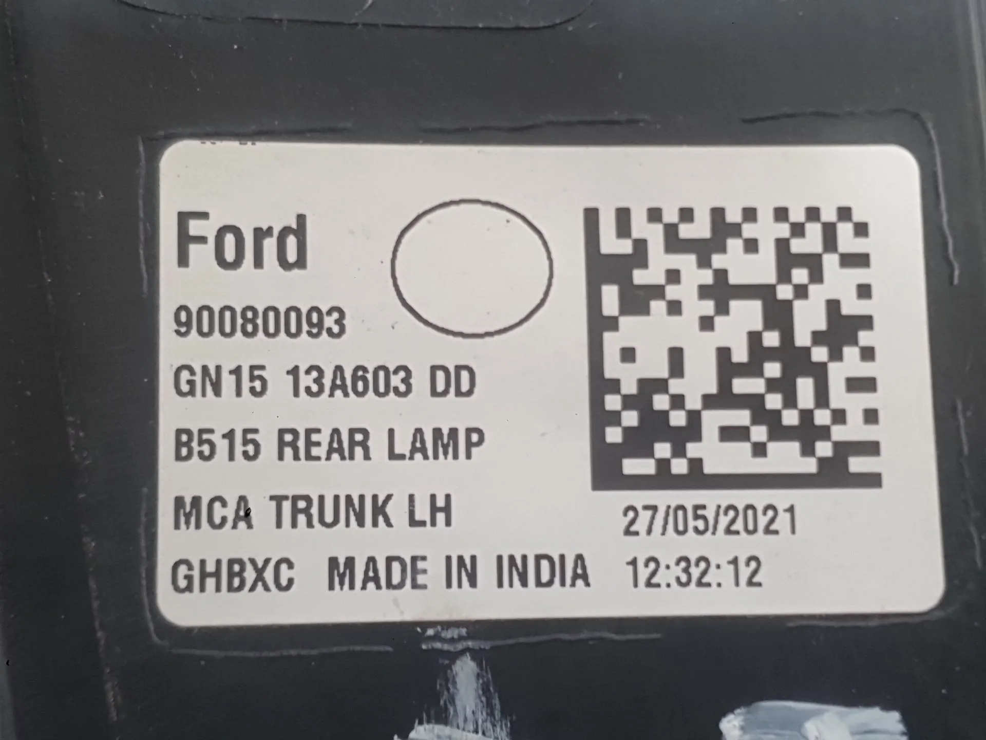 Piloto Trasero Izquierdo Interior para Ford Ecosport
