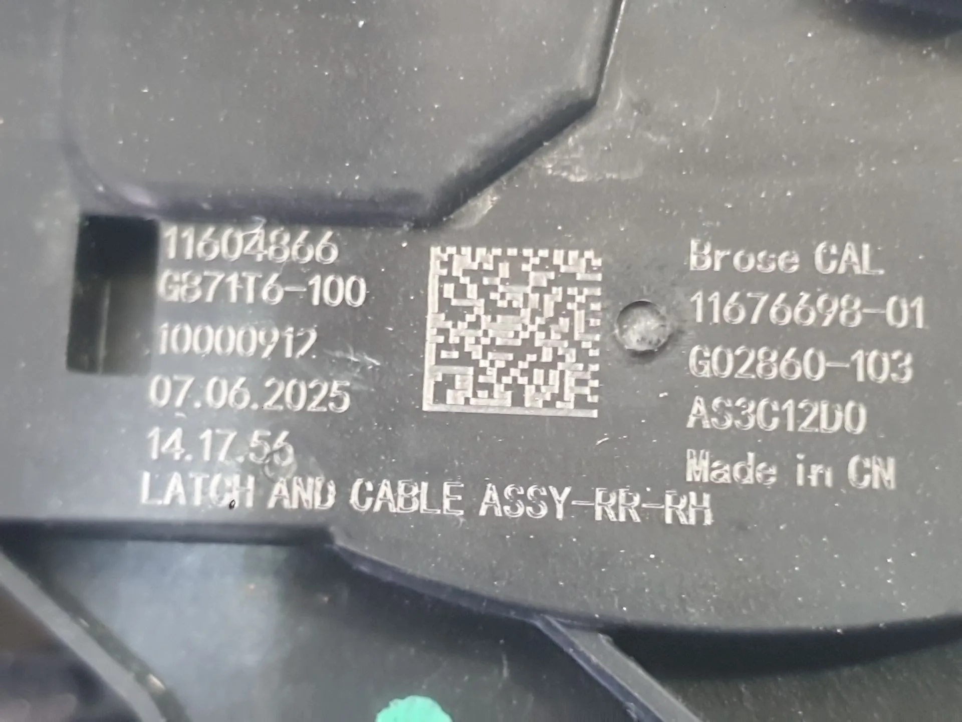 Cerradura Puerta Trasera Derecha para Mg Hs (As23)