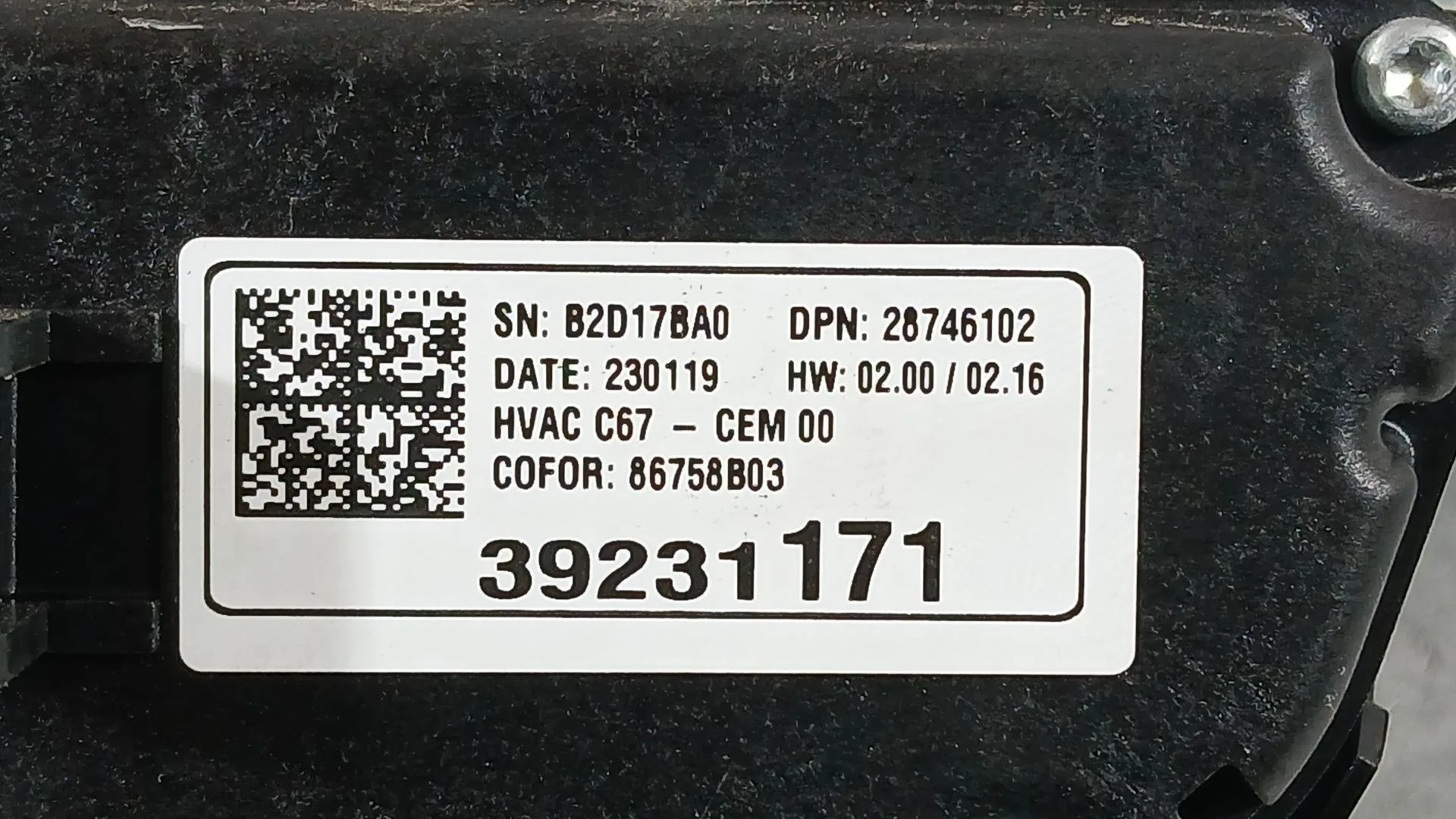 Mando Climatizador para Opel Corsa F (P2Jo)