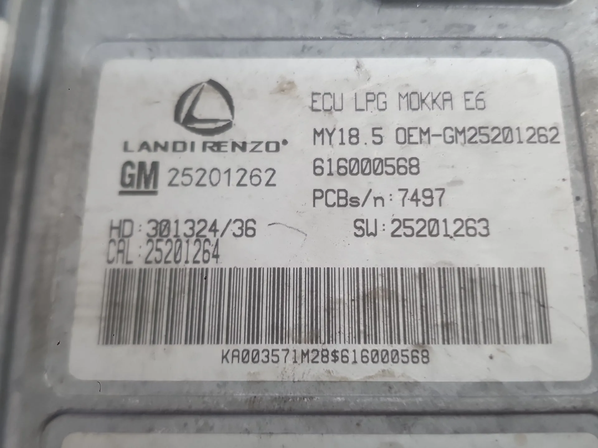 Centralita Glp para Opel Mokka / Mokka X (J13)