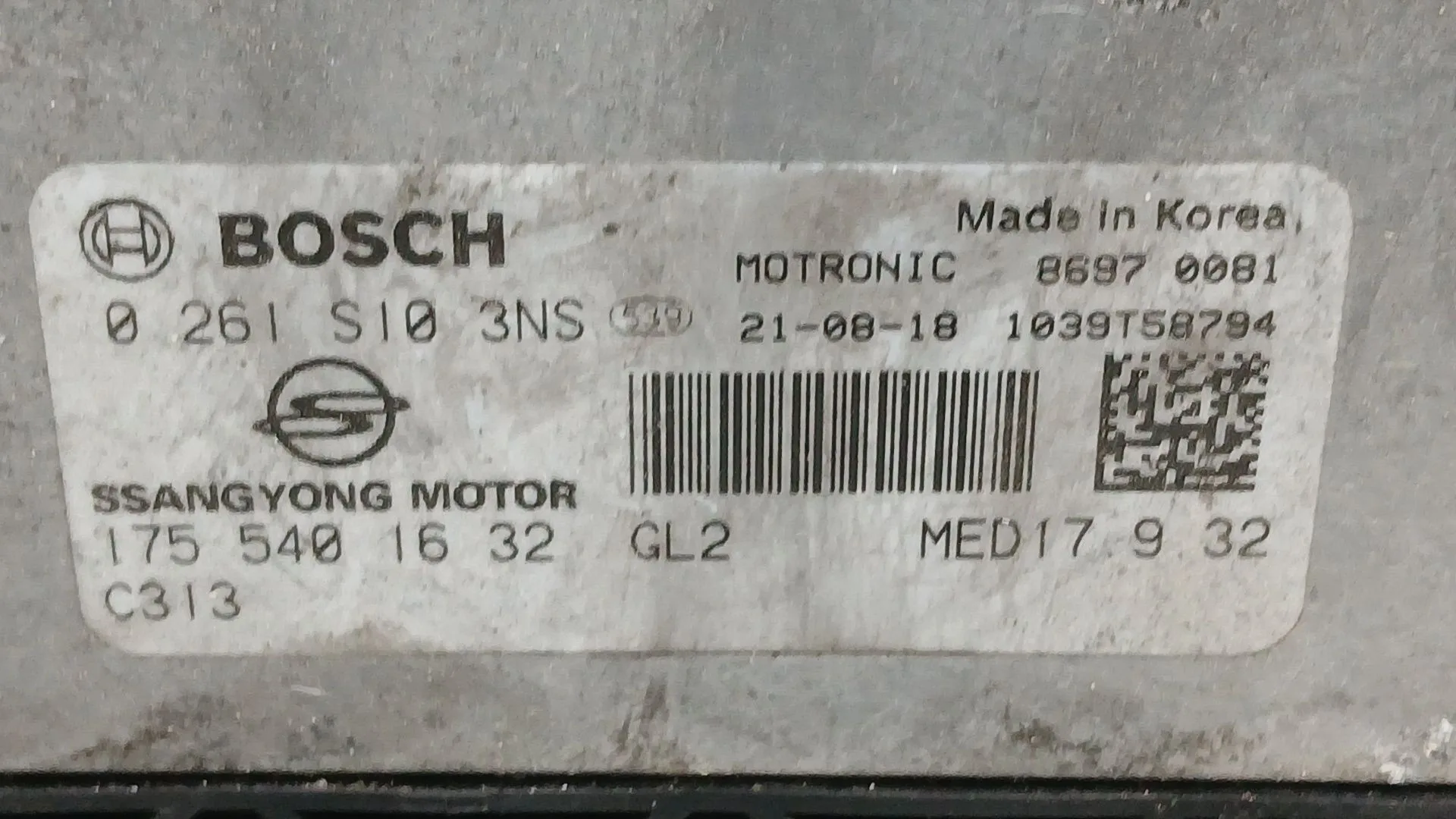 Centralita Motor Uce para Ssangyong Korando (C300)