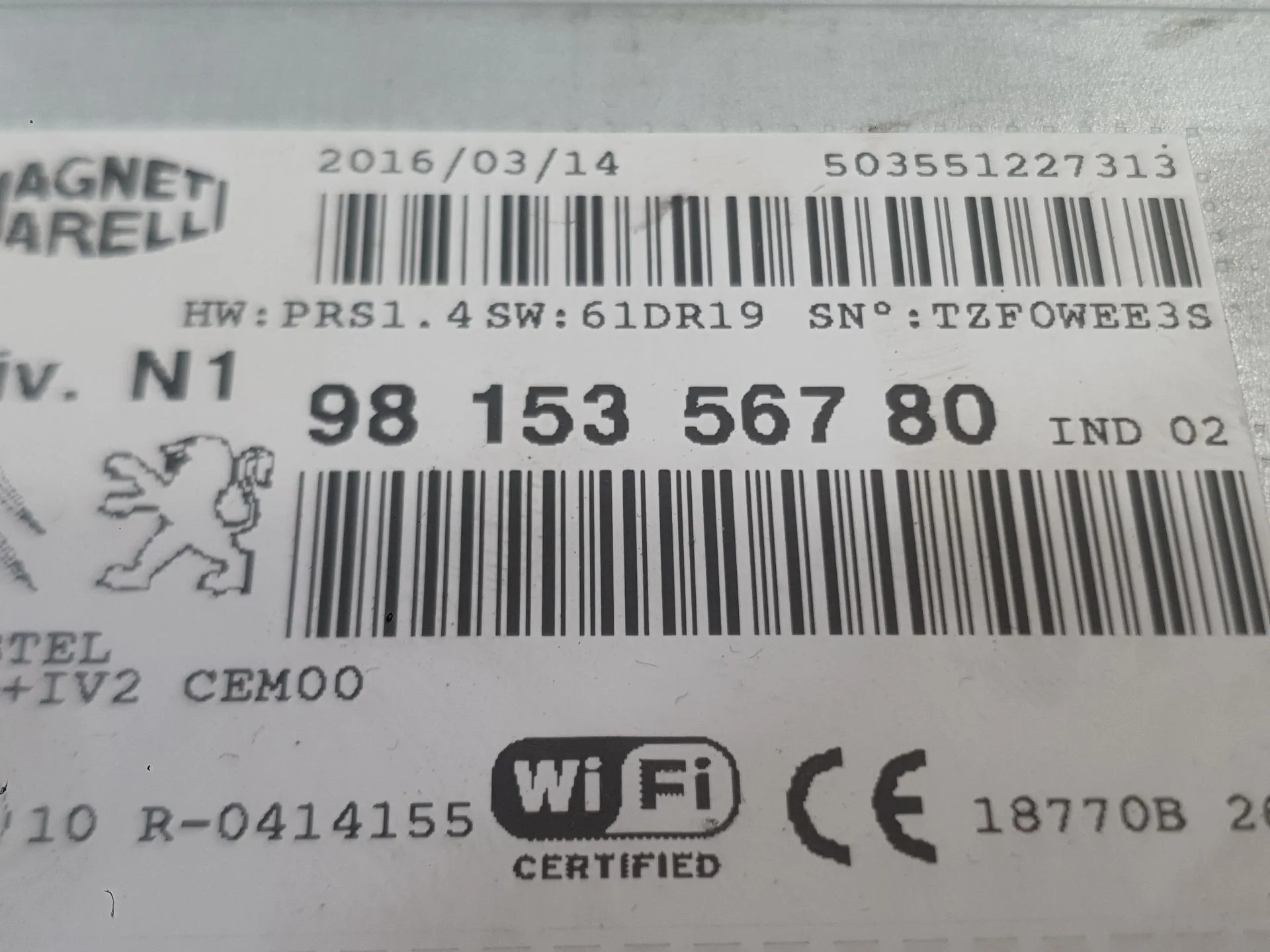Sistema Audio / Radio para Peugeot 208 I (Ca_, Cc_)