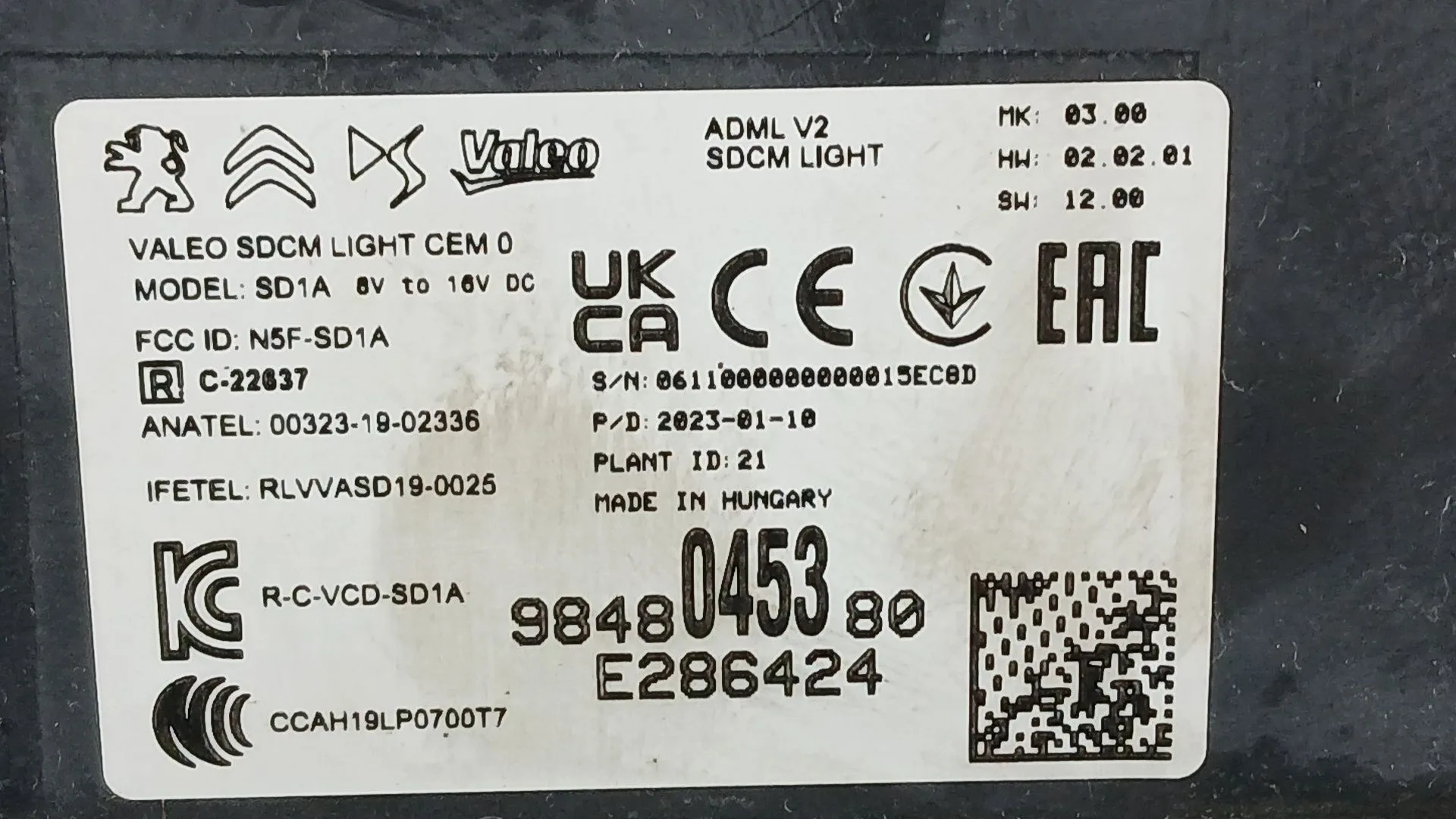 Modulo Electronico para Opel Corsa F (P2Jo)