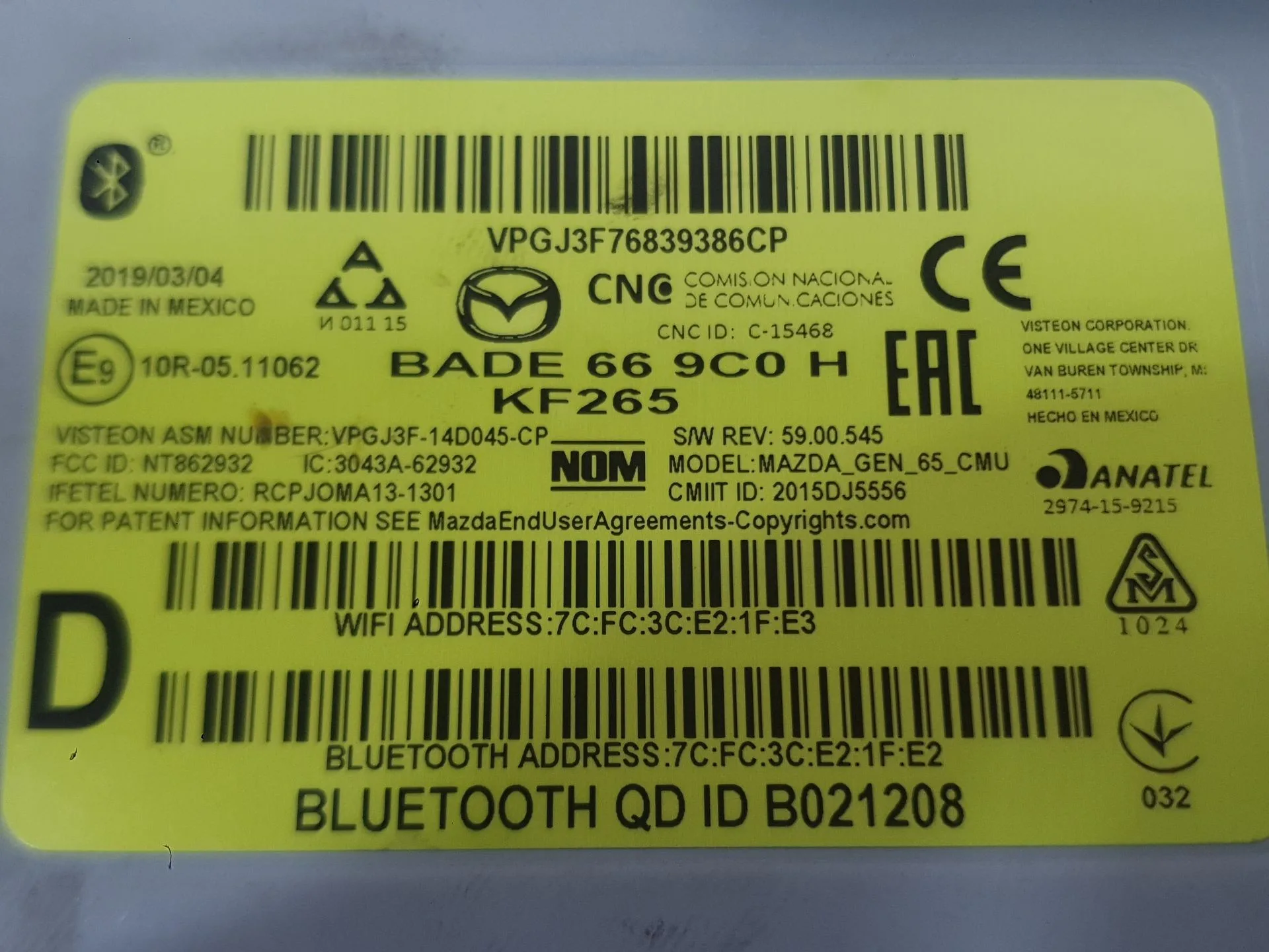 Sistema Audio / Radio para Mazda 2 Lim. ()