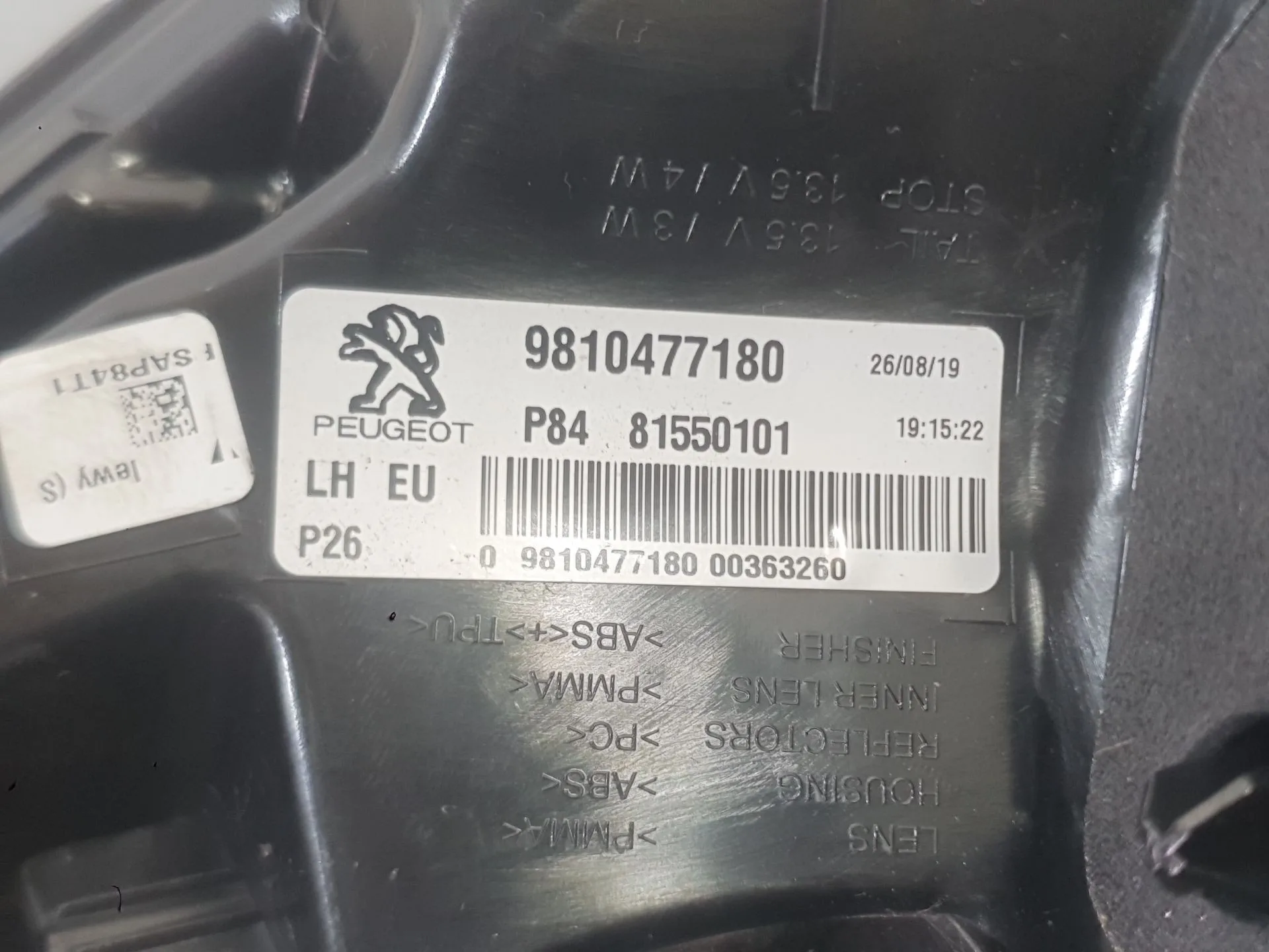 Piloto Trasero Izquierdo Exterior para Peugeot 3008 Ii Suv (Mc_, Mr_, Mj_, M4_)
