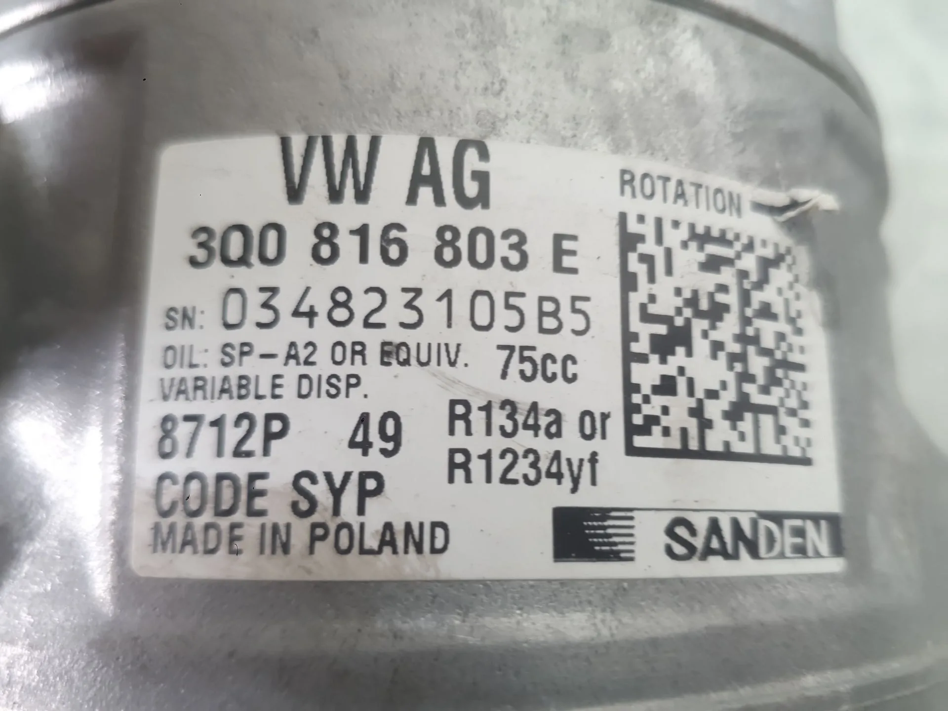 Compresor Aire Acondicionado para Skoda Fabia Iv (Pj3)