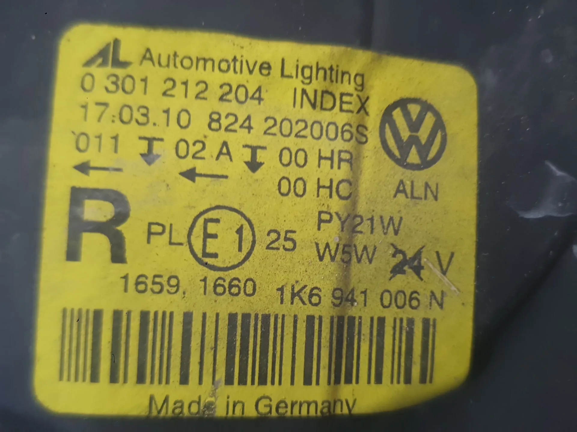 Faro Derecho para Volkswagen Golf V (1K1)