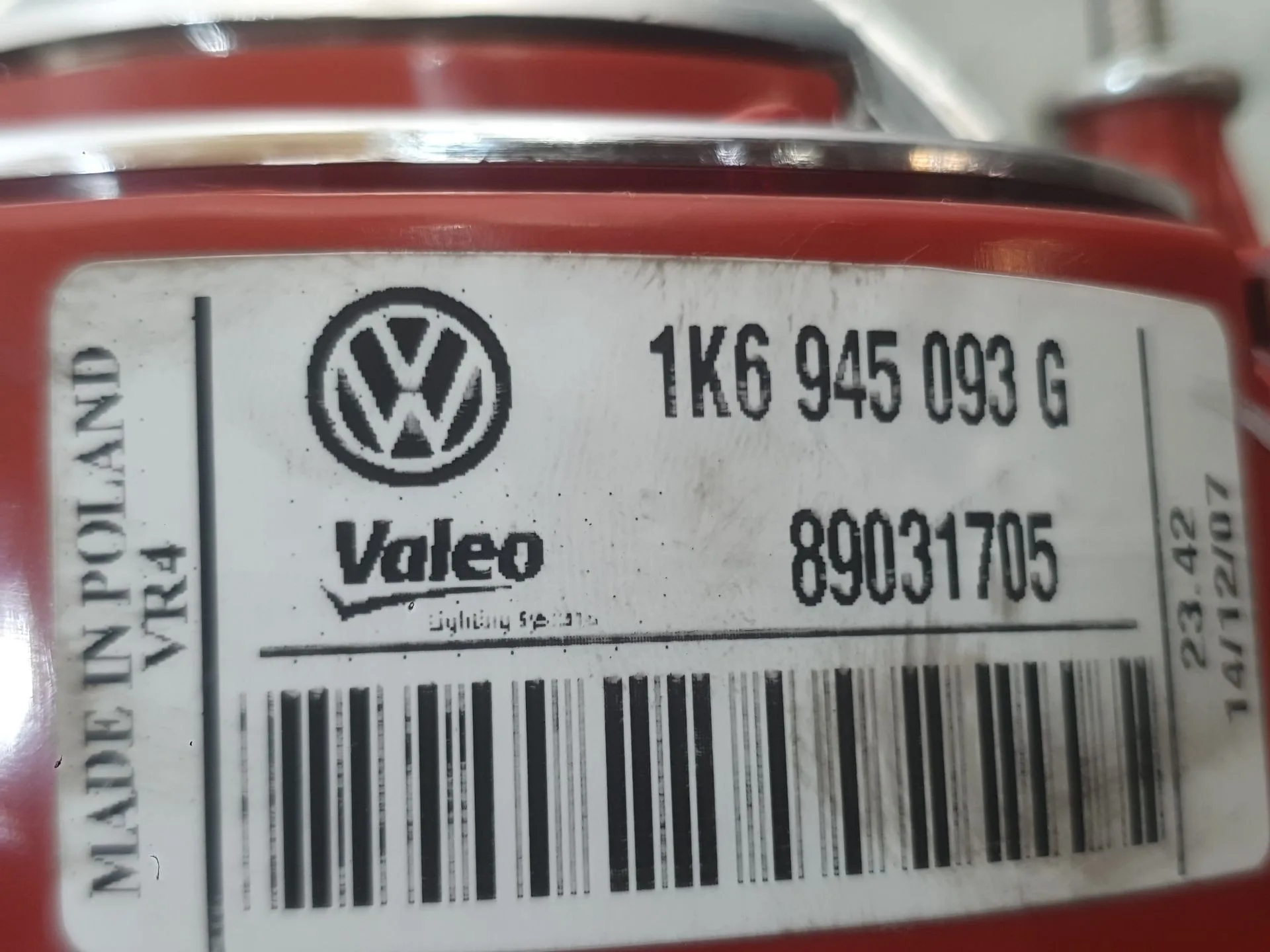 Piloto Trasero Izquierdo Interior para Volkswagen Golf V (1K1)