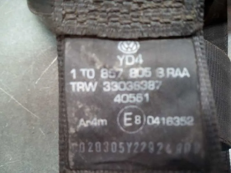 Cinturon Seguridad Trasero Izquierdo para Volkswagen Touran (1T1)