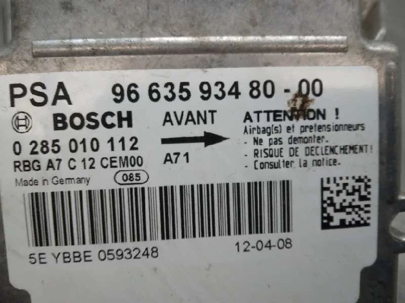 Centralita Airbag para Peugeot 207