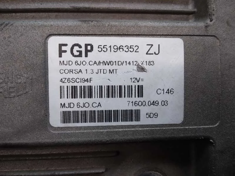Centralita Motor Uce para Opel Corsa C