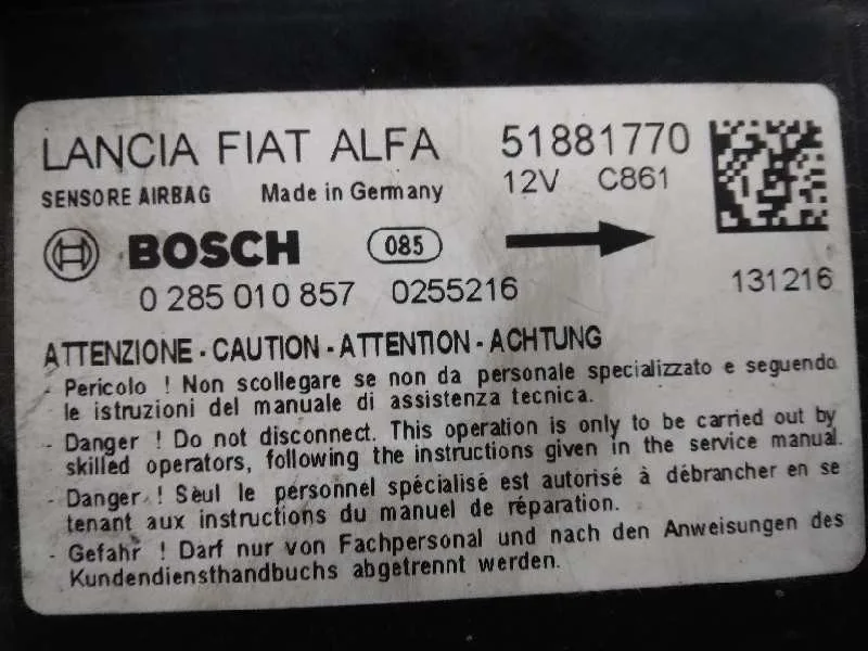 Centralita Airbag para Fiat Doblo Ii Cargo (263)