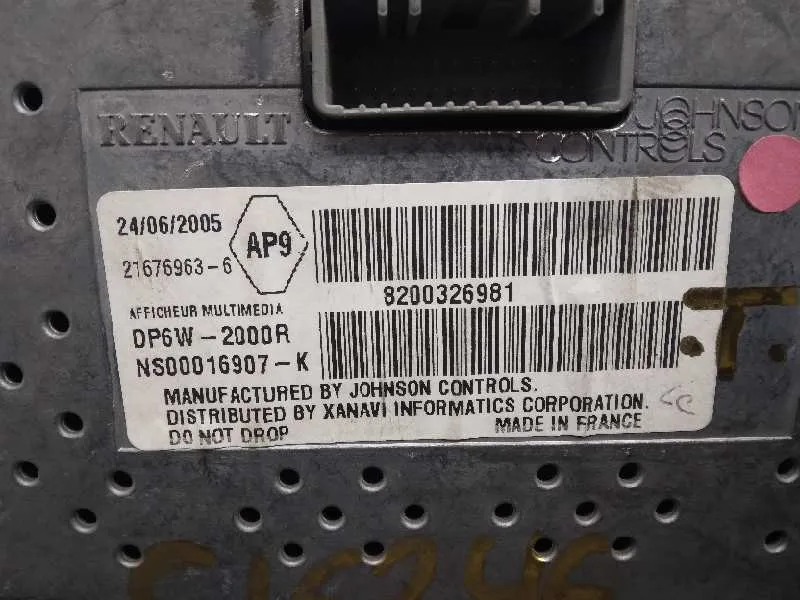 Pantalla Multifuncion para Renault Vel Satis (Bj0)