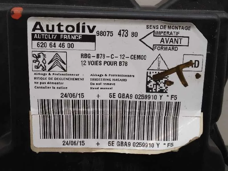Centralita Airbag para Citroën C4 Picasso
