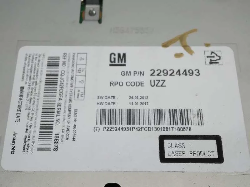 Sistema Audio / Radio Cd para Opel Astra J Lim.