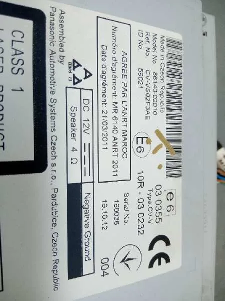 Sistema Audio / Radio Cd para Toyota Auris