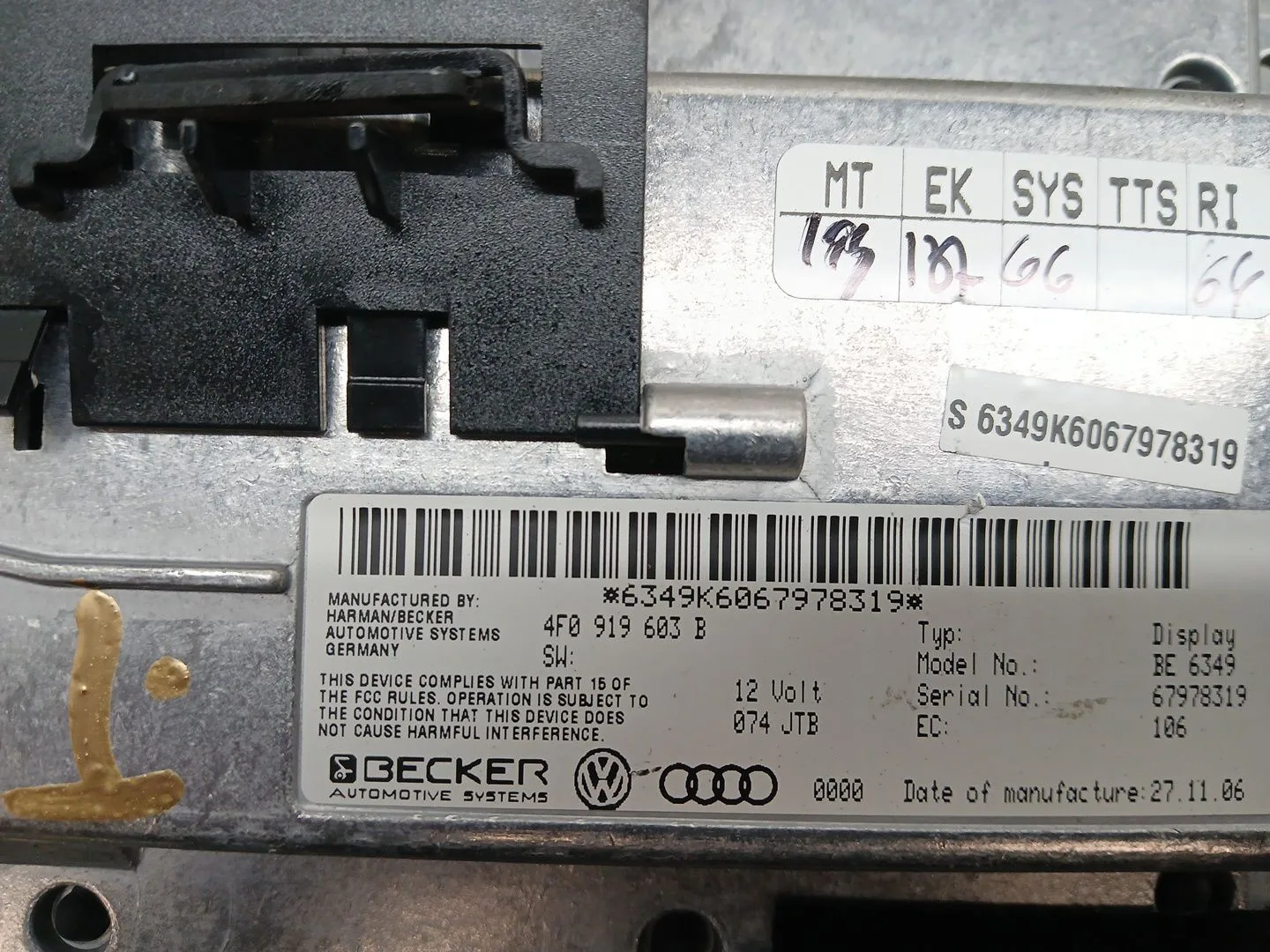 Sistema Audio / Radio Cd para Audi A6 Berlina (4F2)