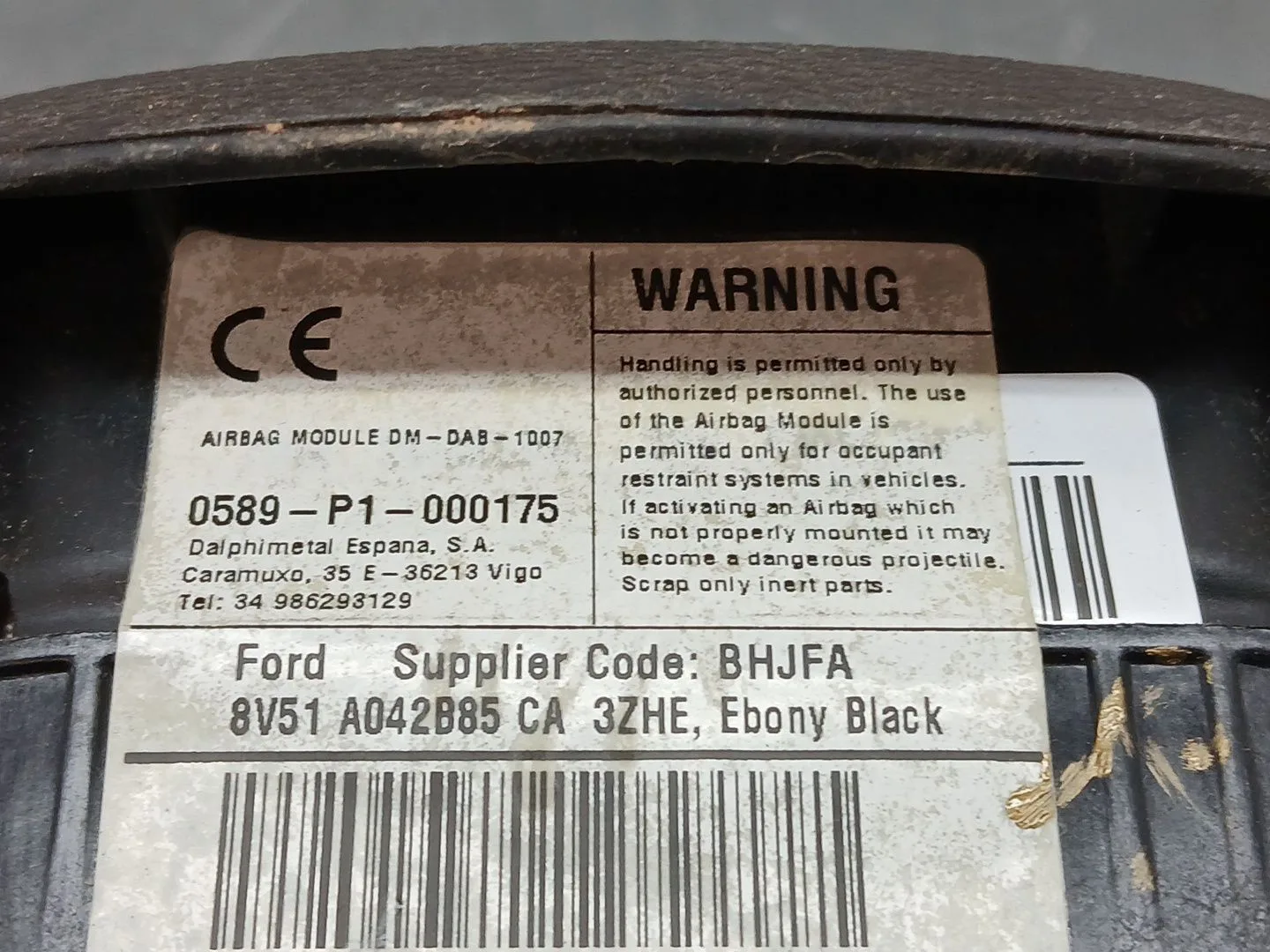 Kit Airbag para Ford B-Max