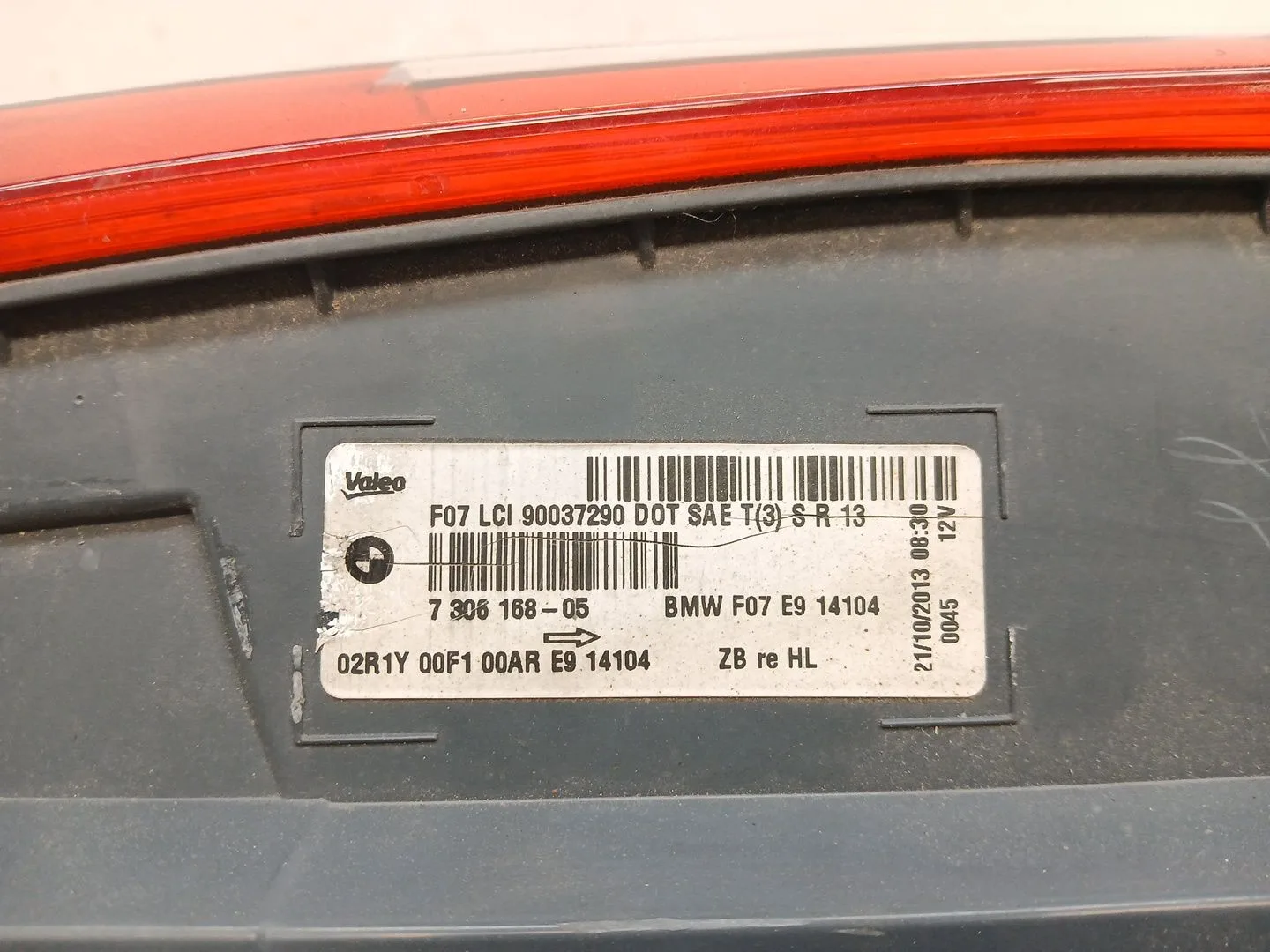 Piloto Trasero Derecho Interior para Bmw Serie 5 Gran Turismo (F07)