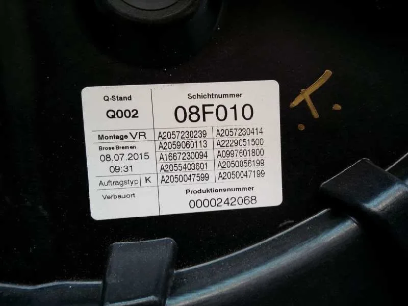Elevalunas Delantero Derecho para Mercedes-Benz Clase C W205 C200 Bluetec