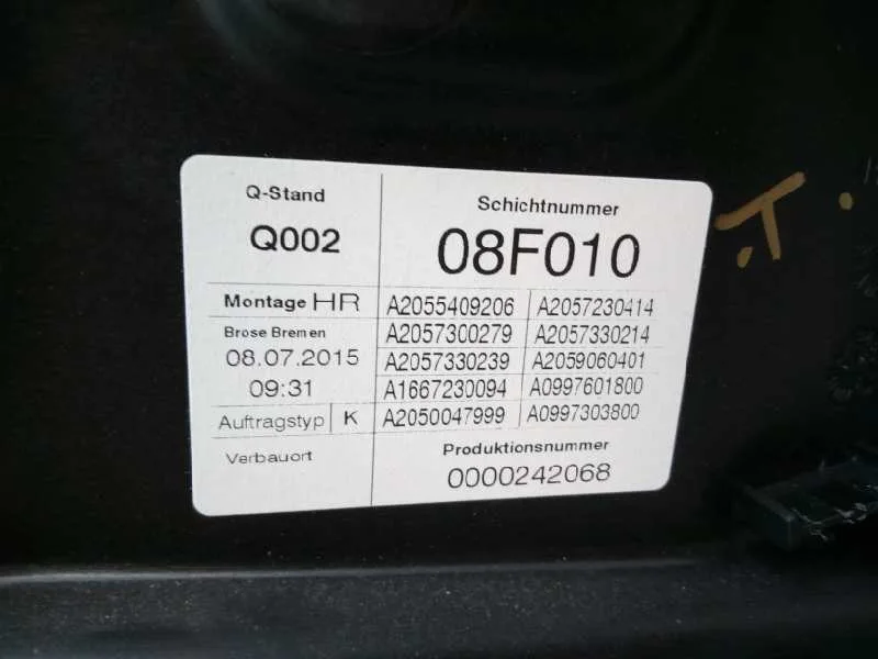 Elevalunas Trasero Derecho para Mercedes-Benz Clase C W205 C200 Bluetec