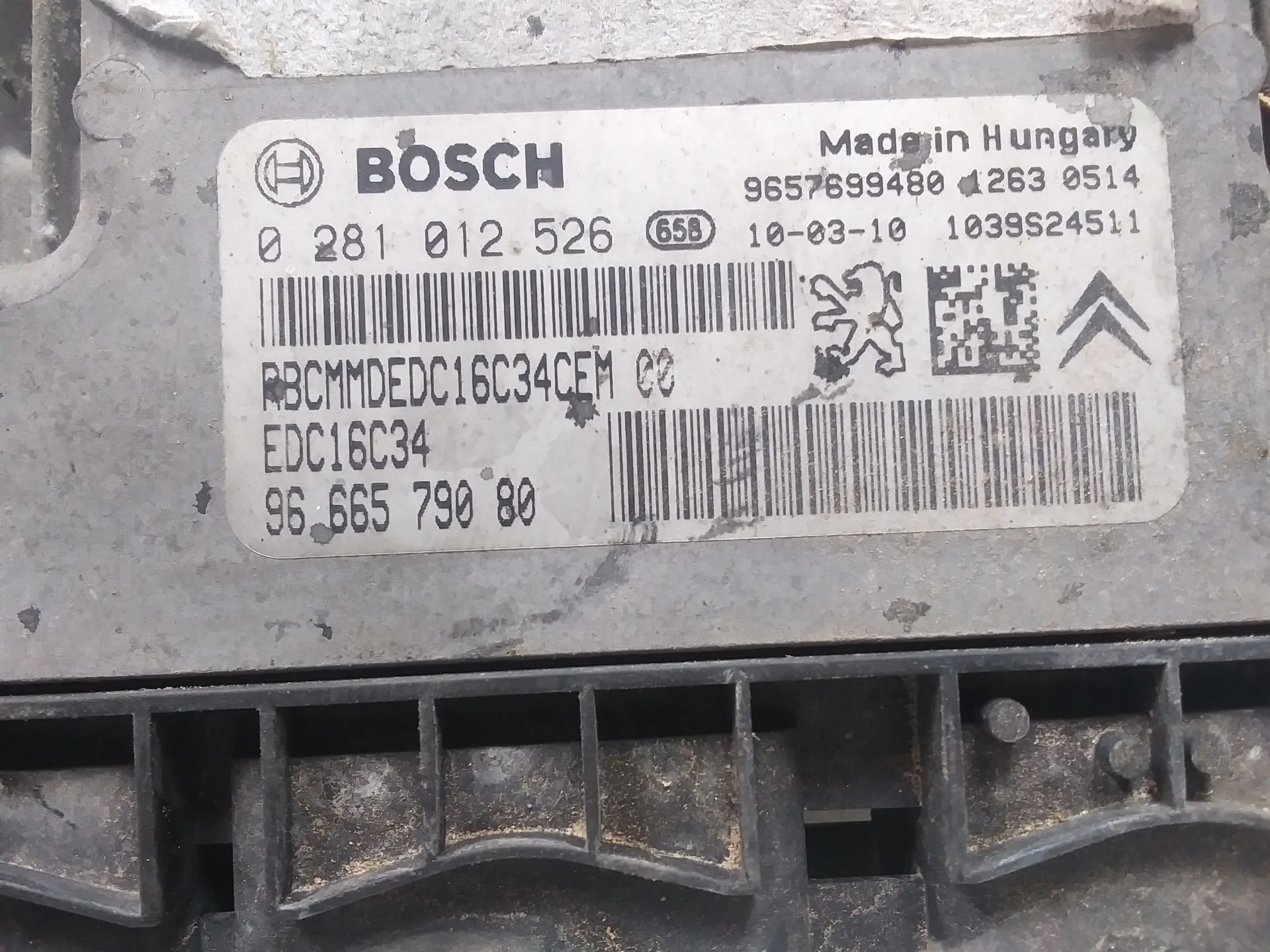 Centralita Motor Uce para Peugeot 206+