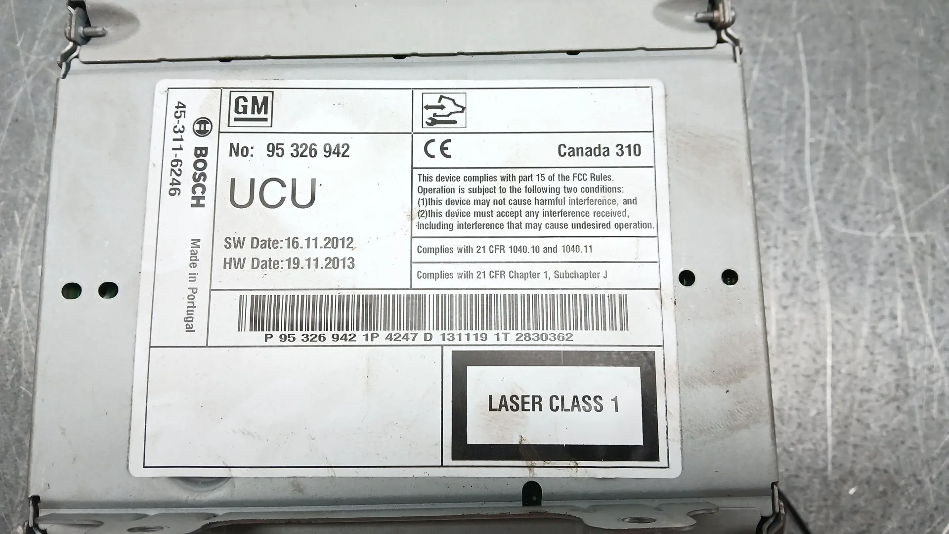 Sistema Audio / Radio Cd para Opel Zafira Tourer C (P12)