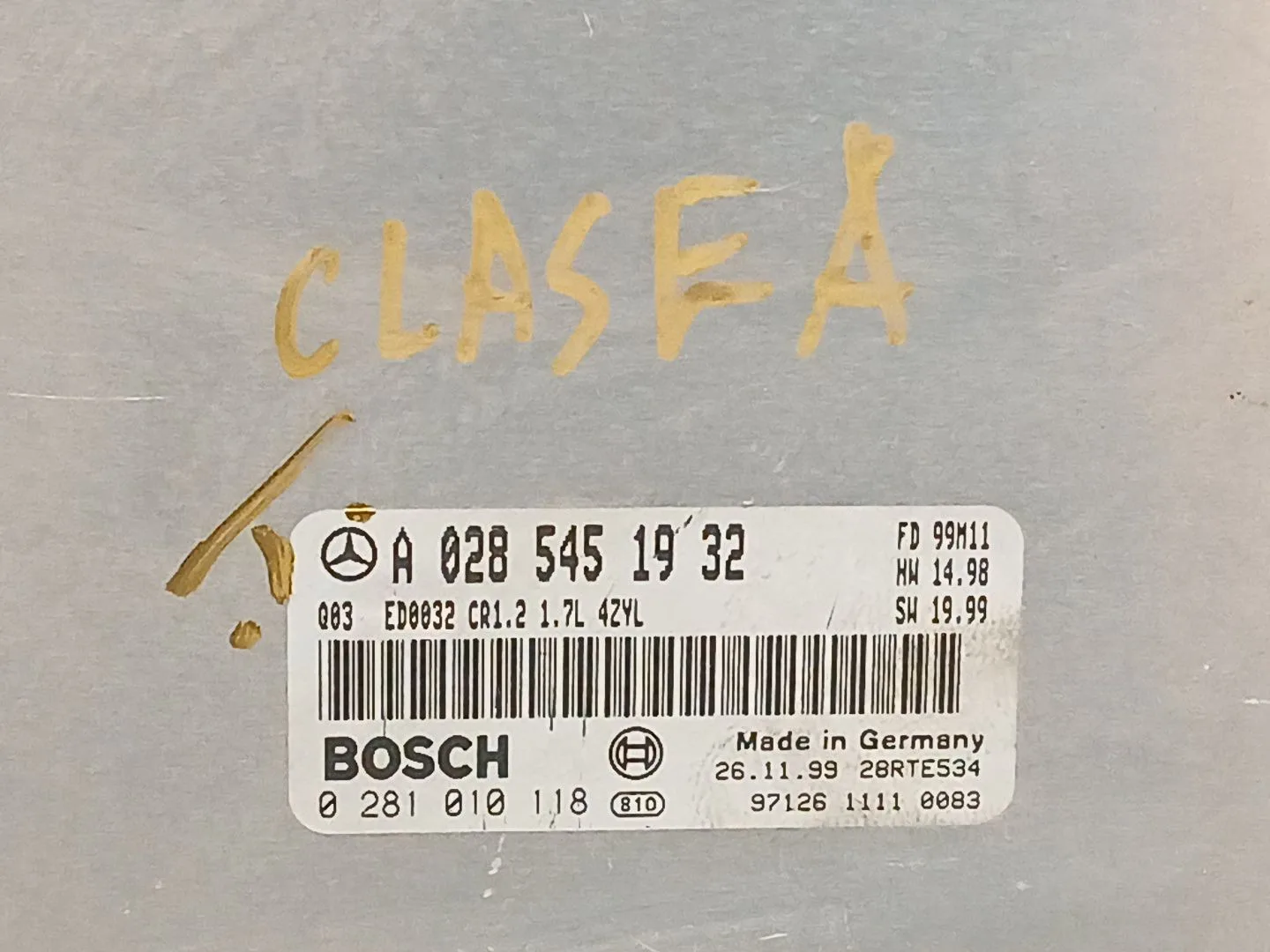 Centralita Motor Uce para Mercedes-Benz Clase A (W168)