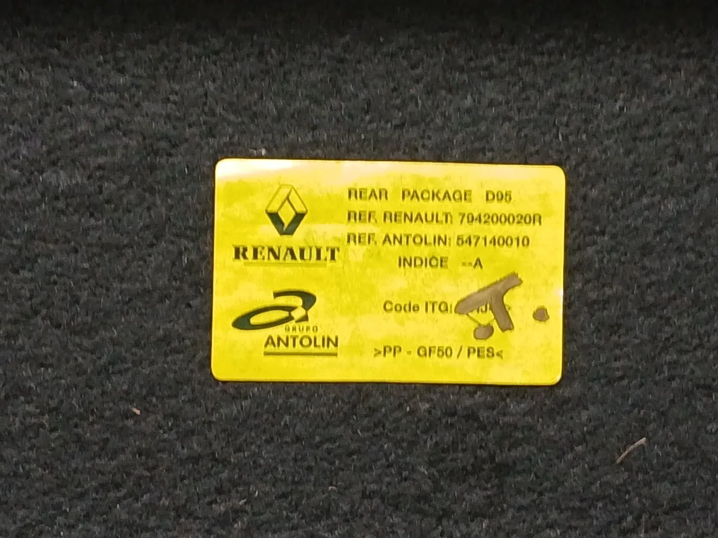 Bandeja Trasera para Renault Megane Iii Coupe (Dz0/1_)