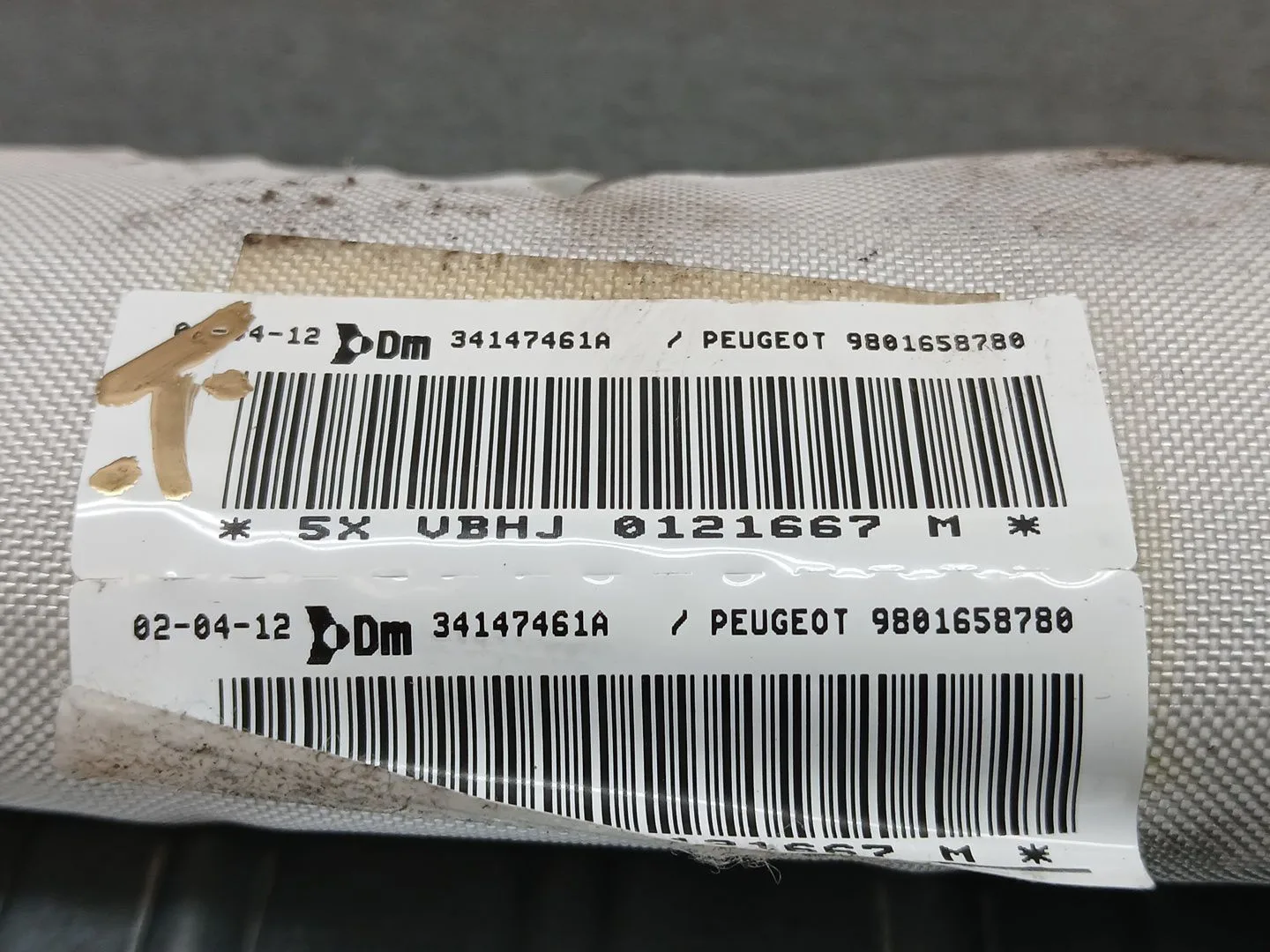 Airbag Cortina Delantero Derecho para Peugeot 5008 (0U_, 0E_)