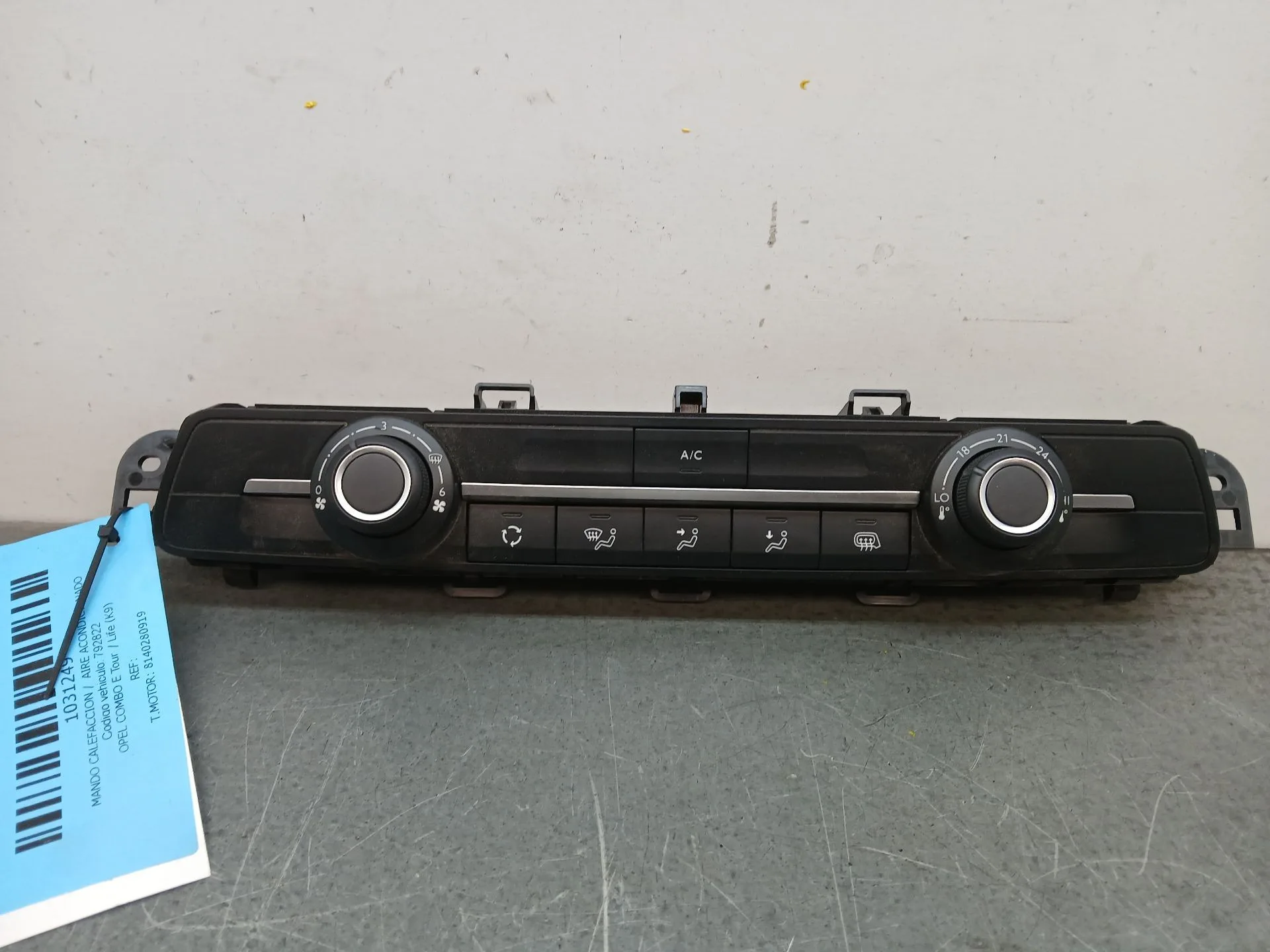 Mando Calefaccion / Aire Acondicionado para Opel Combo E Tour / Life (K9)