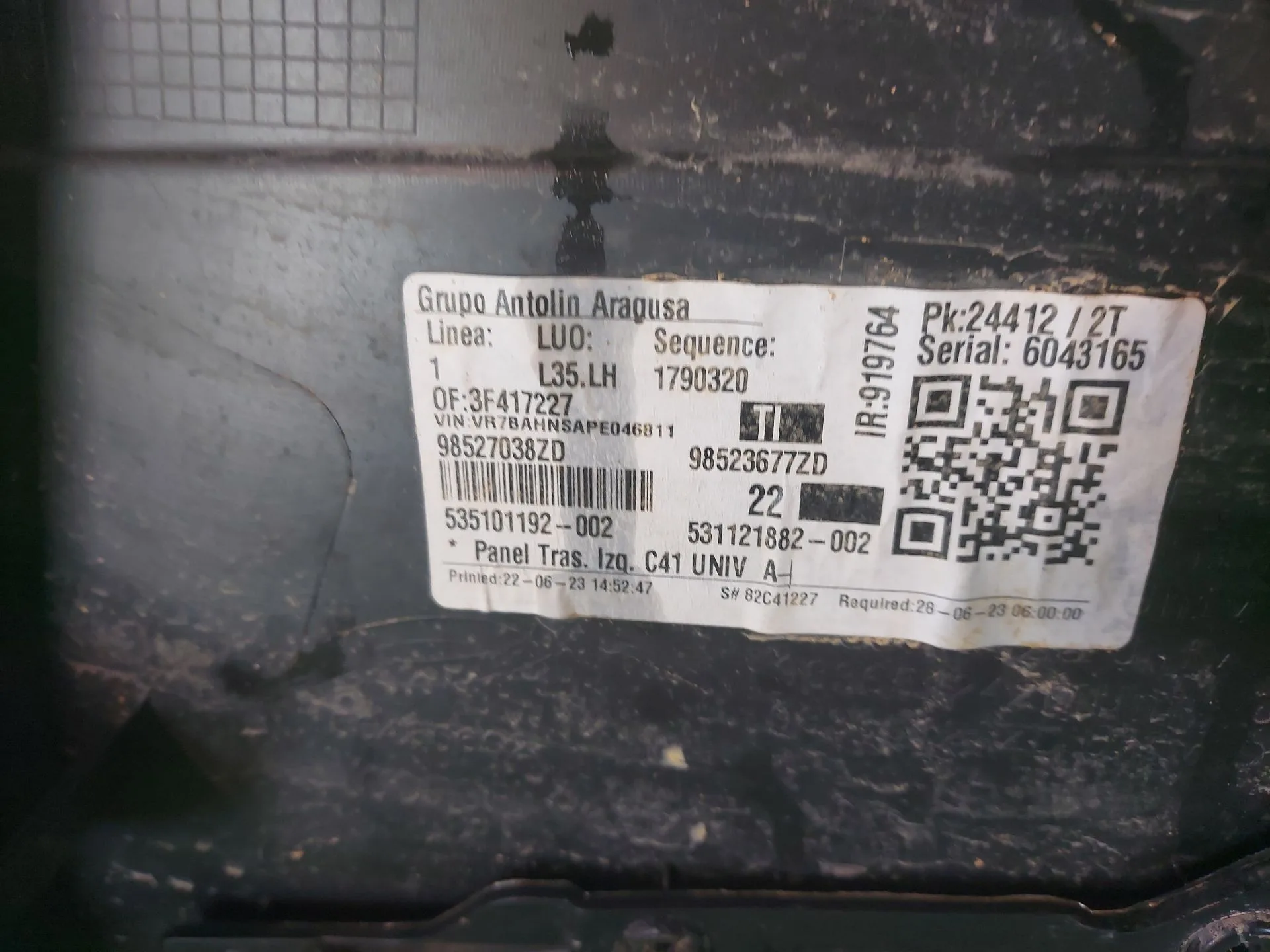 Guarnecido Puerta Trasera Izquierda para Citroën C4 Iii (Ba_, Bb_, Bc_)
