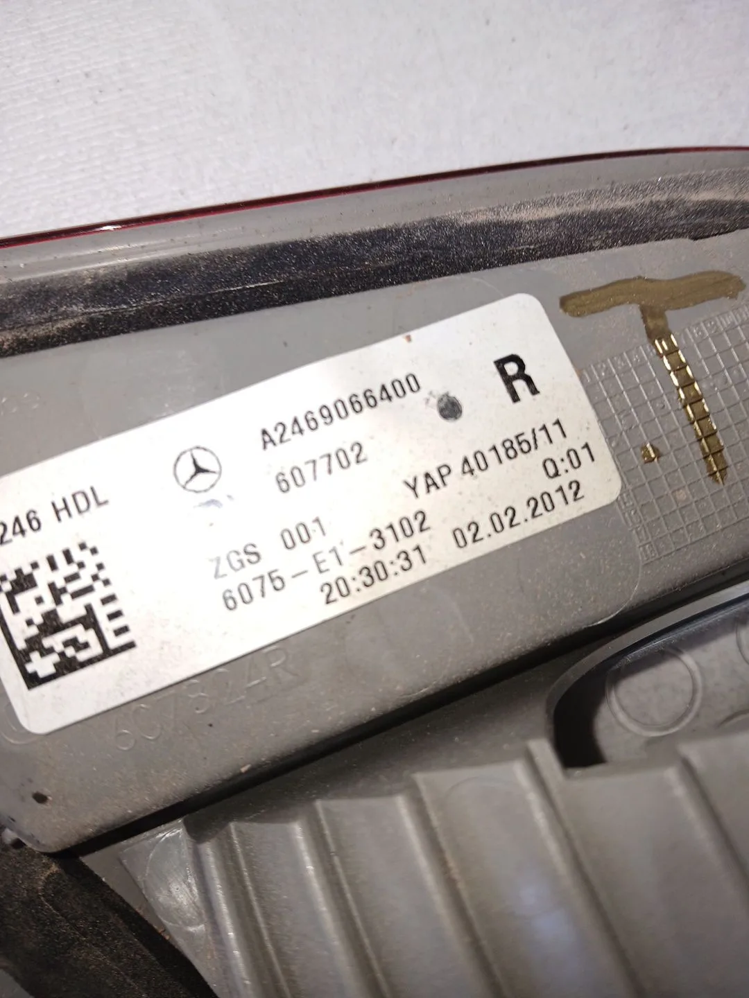Piloto Trasero Derecho Interior para Mercedes-Benz Clase B Sports Tourer (W246, W242)