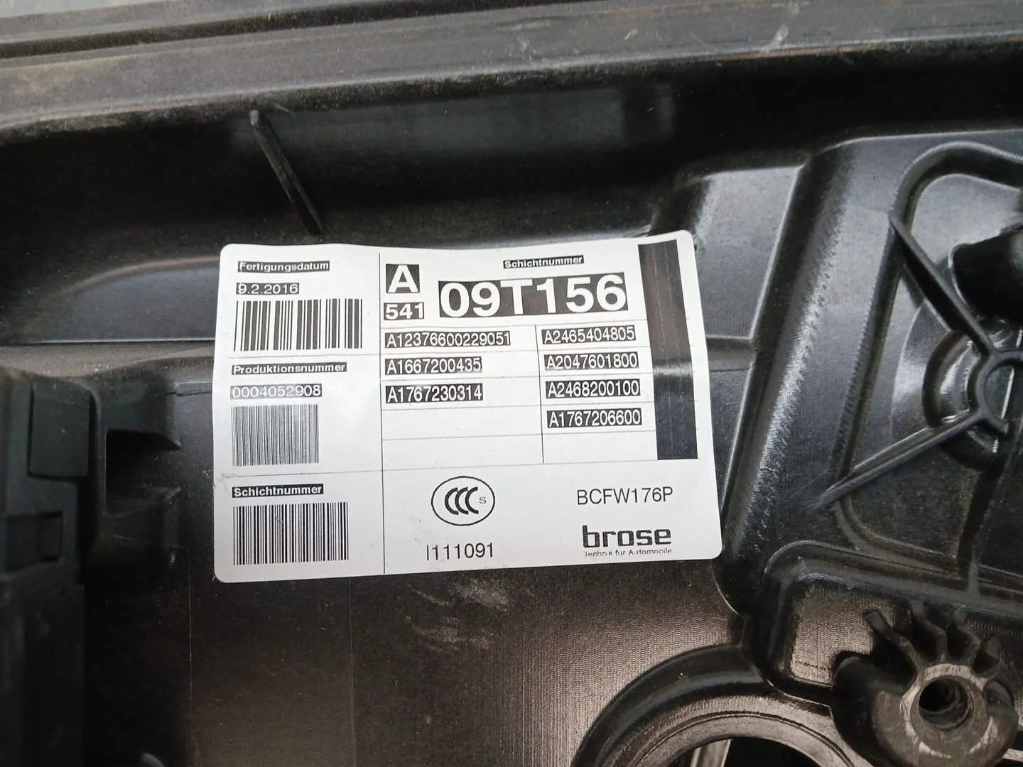 Elevalunas Delantero Derecho para Mercedes-Benz Clase A (W176)