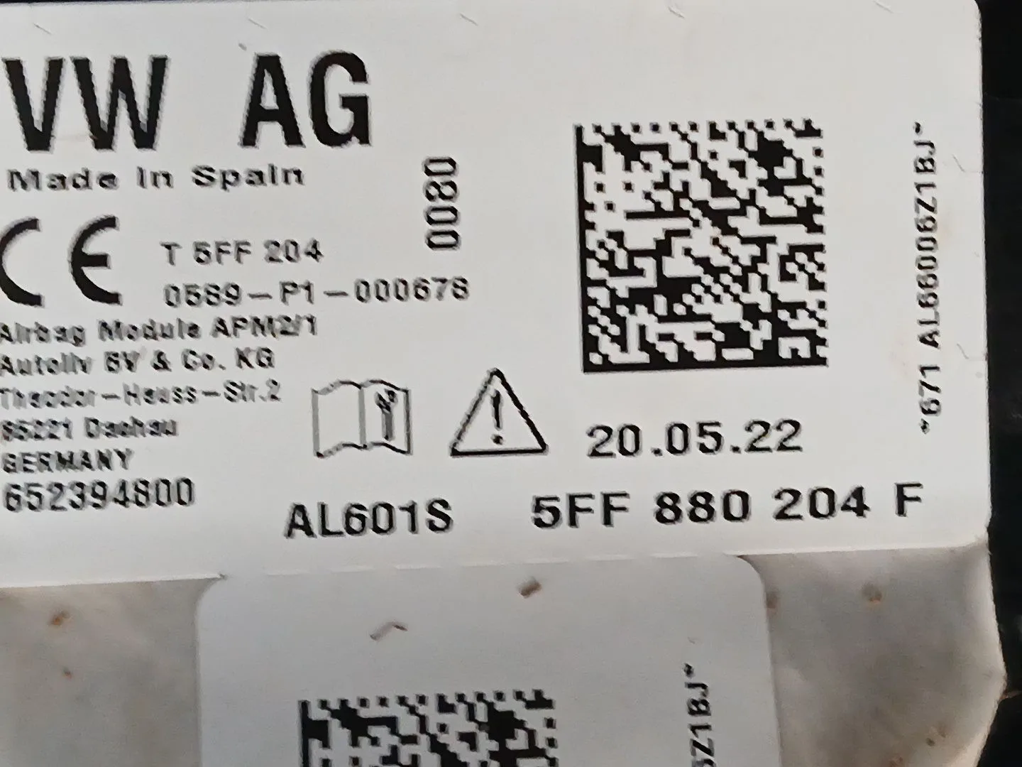 Kit Airbag para Cupra Formentor (Km7, Kmp)