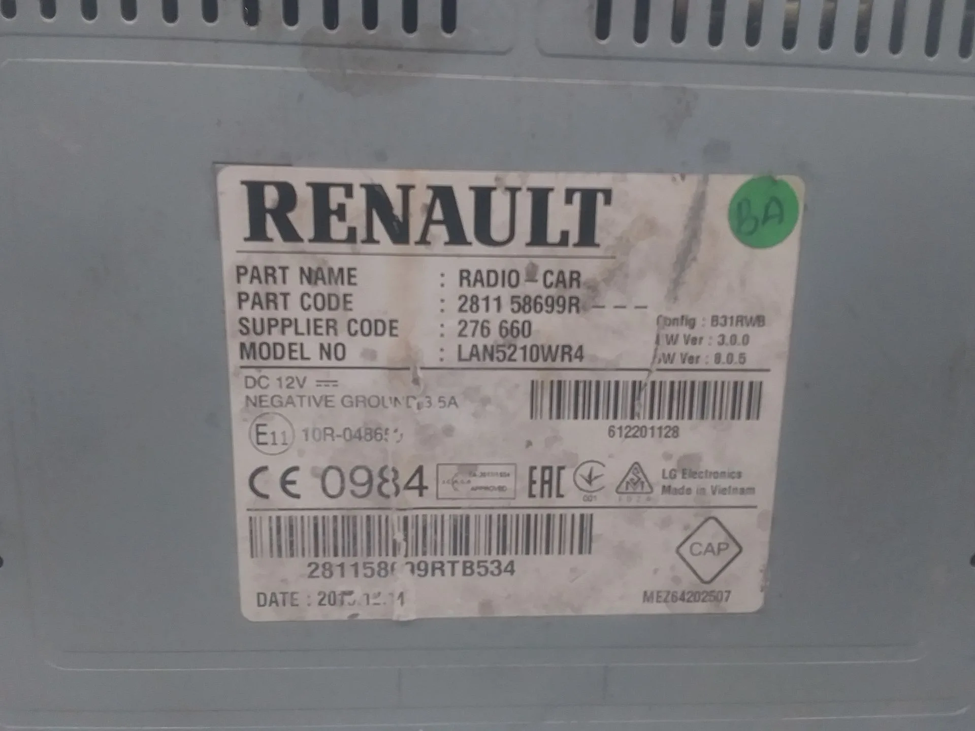 Sistema Audio / Radio Cd para Renault Clio Iv (Bh_)