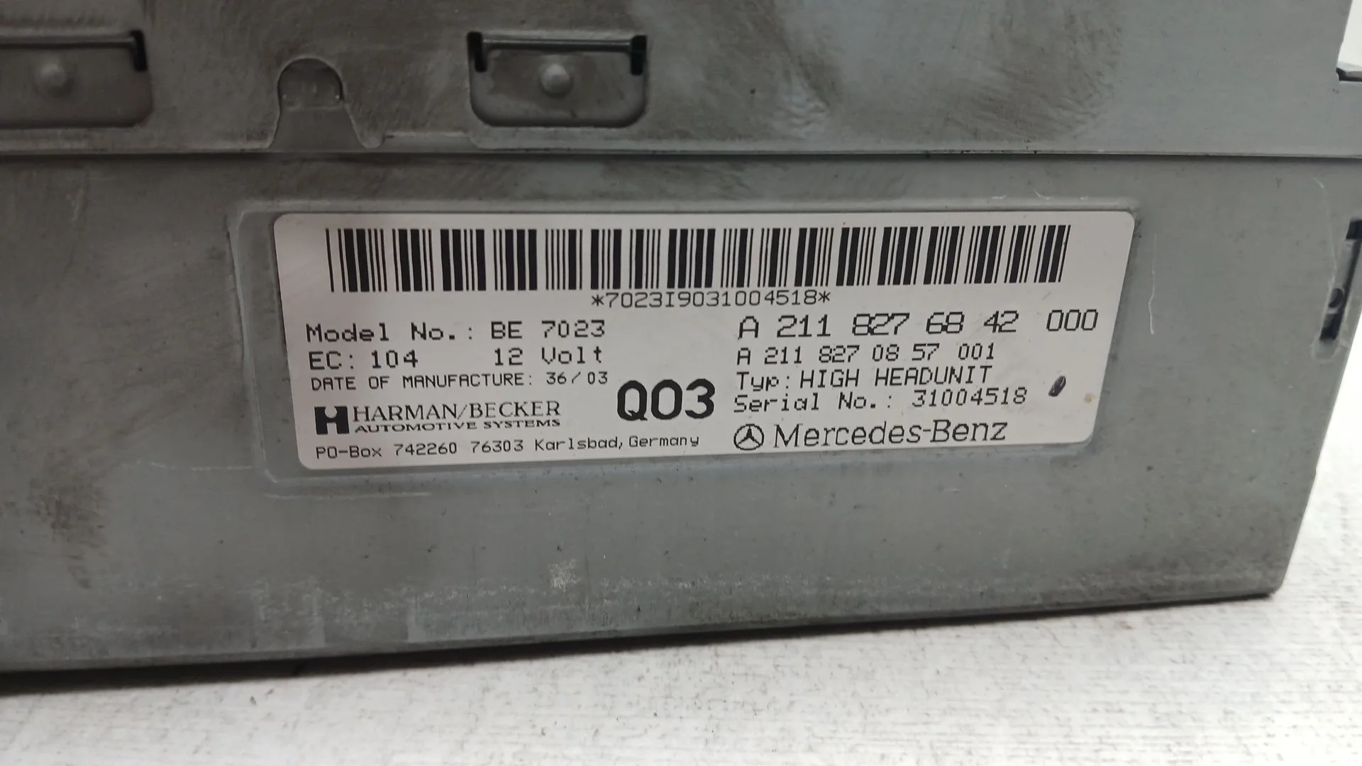 Sistema Audio / Radio Cd para Mercedes-Benz Clase E (W211)