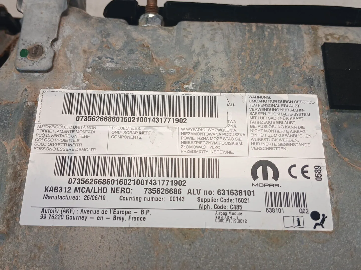 Kit Airbag para Fiat 500 (312_)