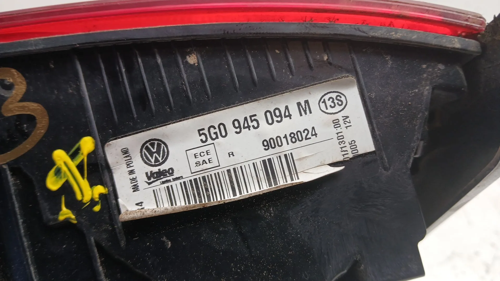Piloto Trasero Derecho Interior para Volkswagen Golf Vii (5G1, Bq1, Be1, Be2)