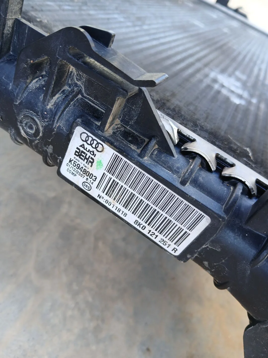 Radiador Agua para Audi A4 B8 (8K2)